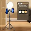 Dual-Position Desktop Tripod with Fill Light for Mobile Live Broadcasting