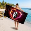 Asciugamano da Spiaggia Personalizzato SC Freiburg, Stampa Testo Nome Personalizzato, Asciugamano Morbido Asciugatura Rapida con Logo Calcio, Regalo per le Vacanze