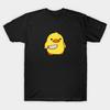 Men Black Print T-shirt Cute Duck With Knife – Funny Angry Duck Meme No-Cut Transfer Paper Print Cotton Tshirt