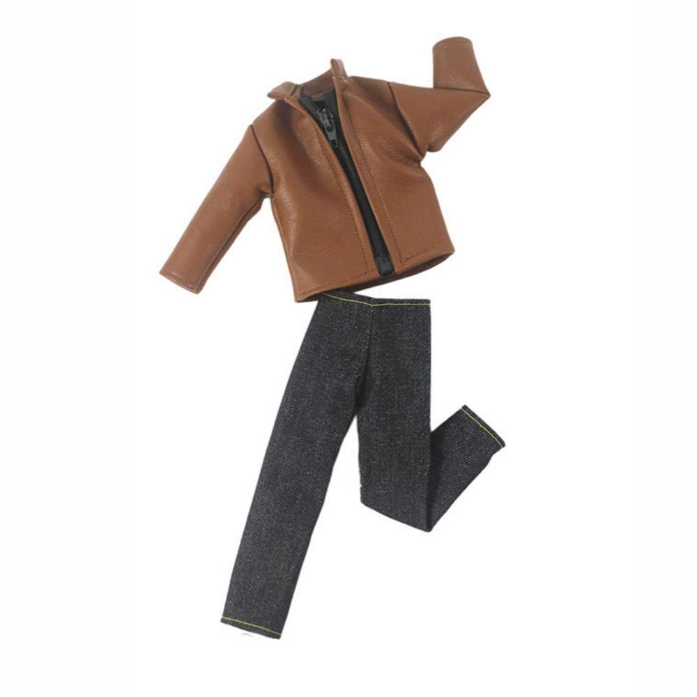 Handmade PU Leather Jacket Pants Suits  For 11.5 Inch Doll/for 1/6 Male Action Figure Dolls