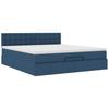 Ottoman Bed with Mattress Blue 160x200 cm Fabric