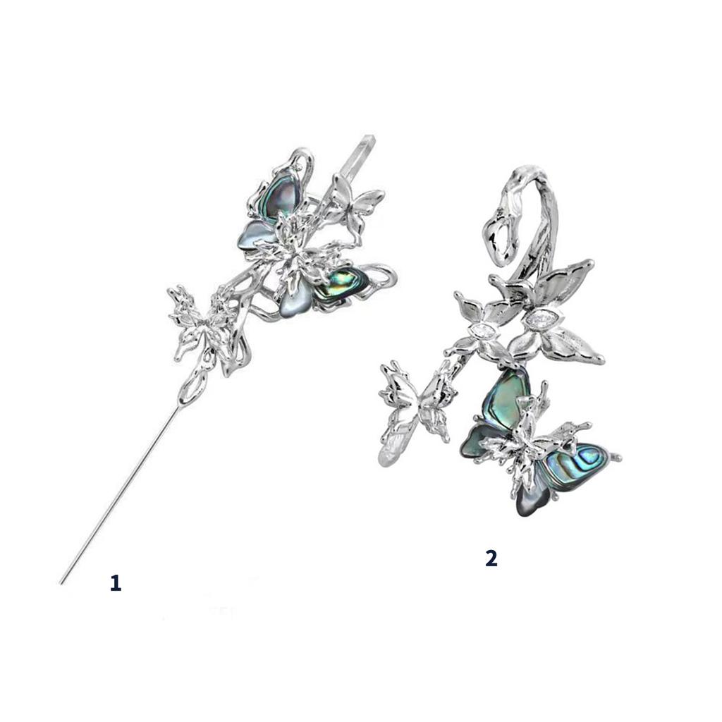 Elegant Alloy Butterfly Ear Cuffs Featuring Stylish Stones Portable for Parties Supplies and Everyday Casual Wear