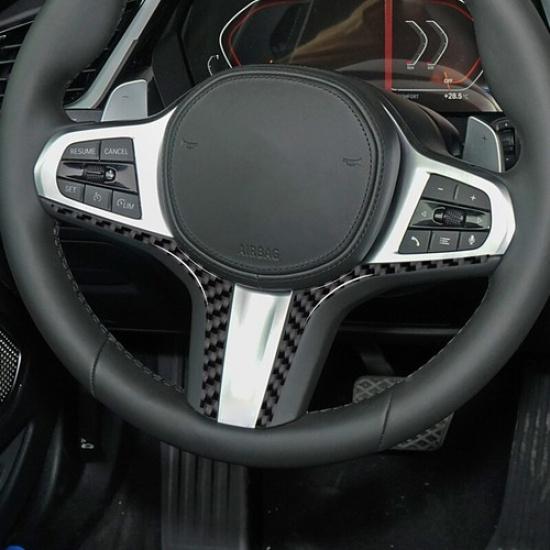 2pcs Carbon Fiber Car Front Steering Wheel Sheet Cover For BMW Z4 G29 -