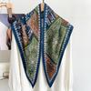 Retro Old Money Wind Cashew Flower Triangle Scarf Fashion High-end Silk Scarf Summer Thin Versatile Decorative Scarf Fart Curtain
