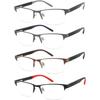 4 Pack Reading Glasses for Men, Blue Light Blocking Computer Readers, Anti UV Ray/Eye Strain/Glare, Metal Frame Eyeglasses with Pouches(150