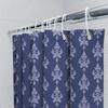 Blue Damask Shower Curtain Set Bathroom Decor Waterproof Fabric 2