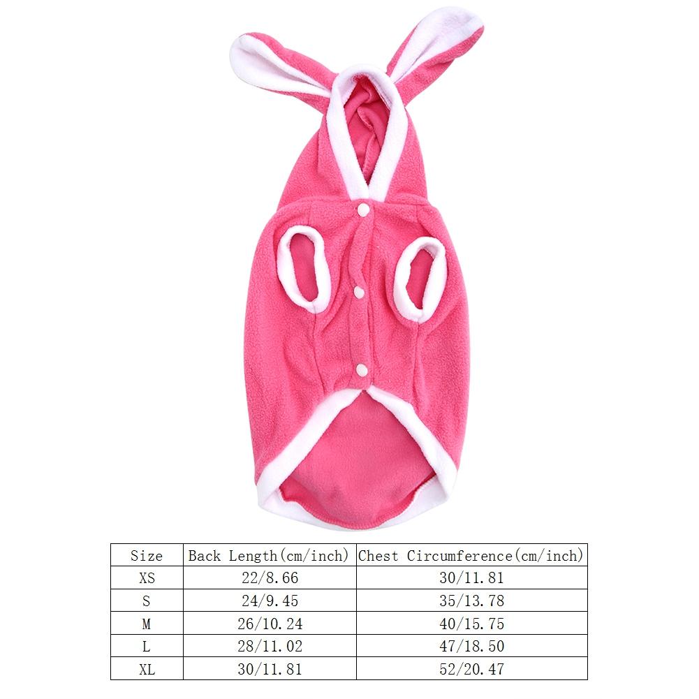 Warm Cute Rabbit Cloth Pet Winter Autumn Warm Hoodie Costumes Clothes for Dogs Cats(Pink M)