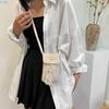 X7XC Vintage Crossbody Phone Bag for Women Fashionable Beach Vacation Woven Straw Small Shoulder Purse Wallet with Tassels