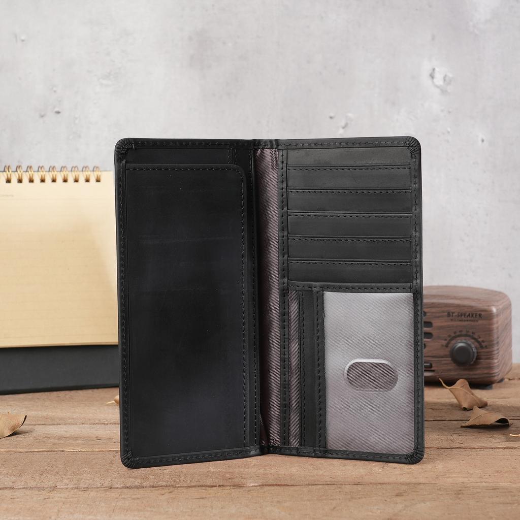 Wallet Men's New Crazy Horse Leather Long Wallet Head Layer Leather Leather Retro Card Bag