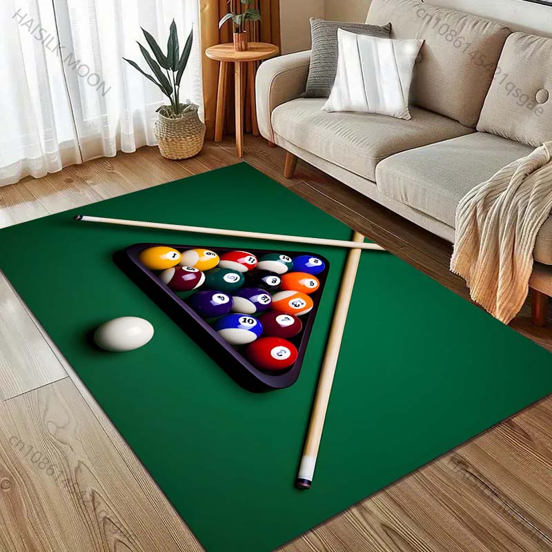 HD Snookered Billiard Balls Print Carpet for Living Room Bedroom Sofa Doormat Decor Sofa Table Area Rug Non-slip Floor Mat
