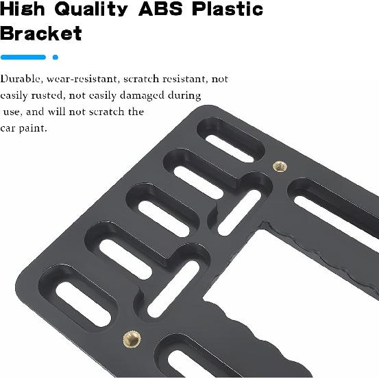 Car License Plate Frame, Vehicle Front Bumper License Plate Mounting Kit & Bracket Holder, Auto Bumper Tag Frame Mount Adapter With Ties, Universal
