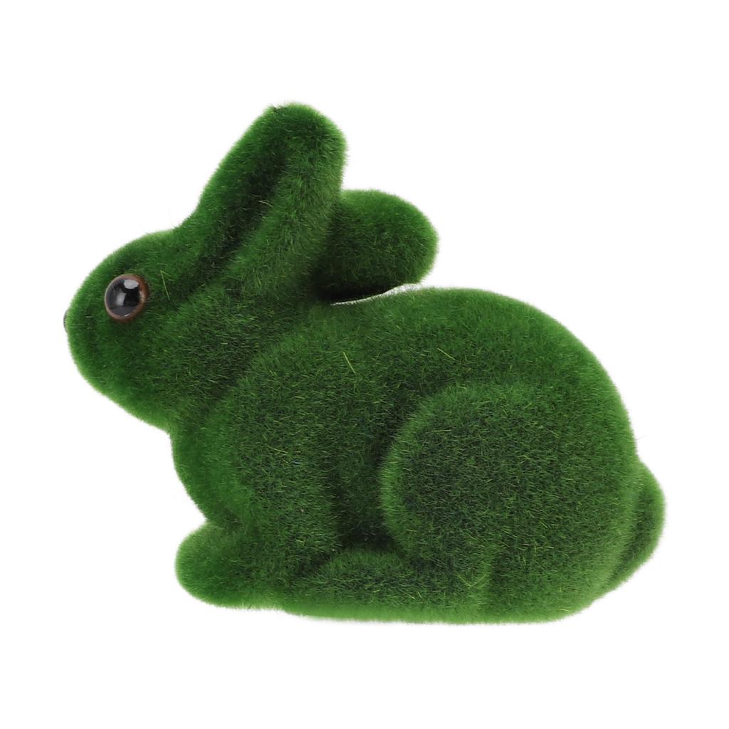 Hase Pflanzstecker Regenfest Grün Moosbeflockte Hasenfigur für Hof Gartendekoration