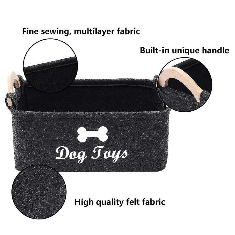 Dog Toy Basket Storage Bins - With Wooden Handle,collapsible Pet Supplies Storage Basket Puppy Toy Box Storage Basket/bin Kids Toy Chest Storage Trunk