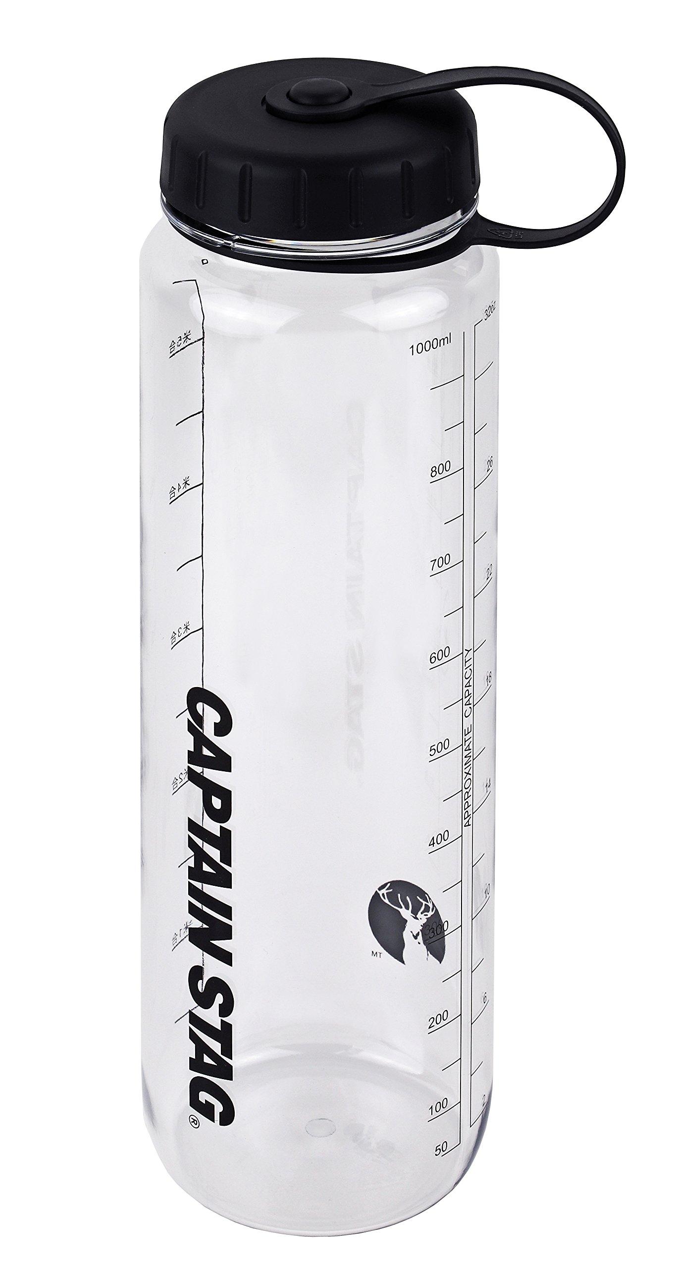

Captain Stag (CAPTAIN STAG) Water Bottle, Sports Bottle, 1000ml, Direct Drinking, with Rice Graduations, 6-cup Capacity, Black, UE-3394