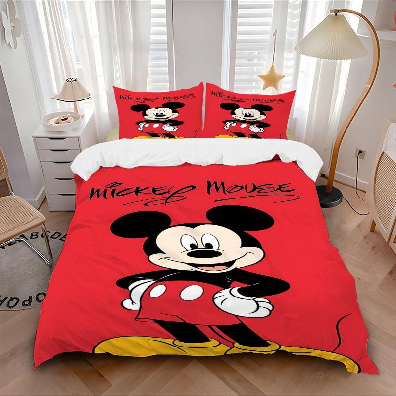 Mickey Mouse Iconic Artwork Print 3Pcs Bedding Setduvet Cover With 2 Bedropillowcase Home Birthday Gift