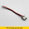 USB-C Female Port with Mounting Plate for Keyboard/Charging Port Modification - DIY Data Cable Welding Socket Connector