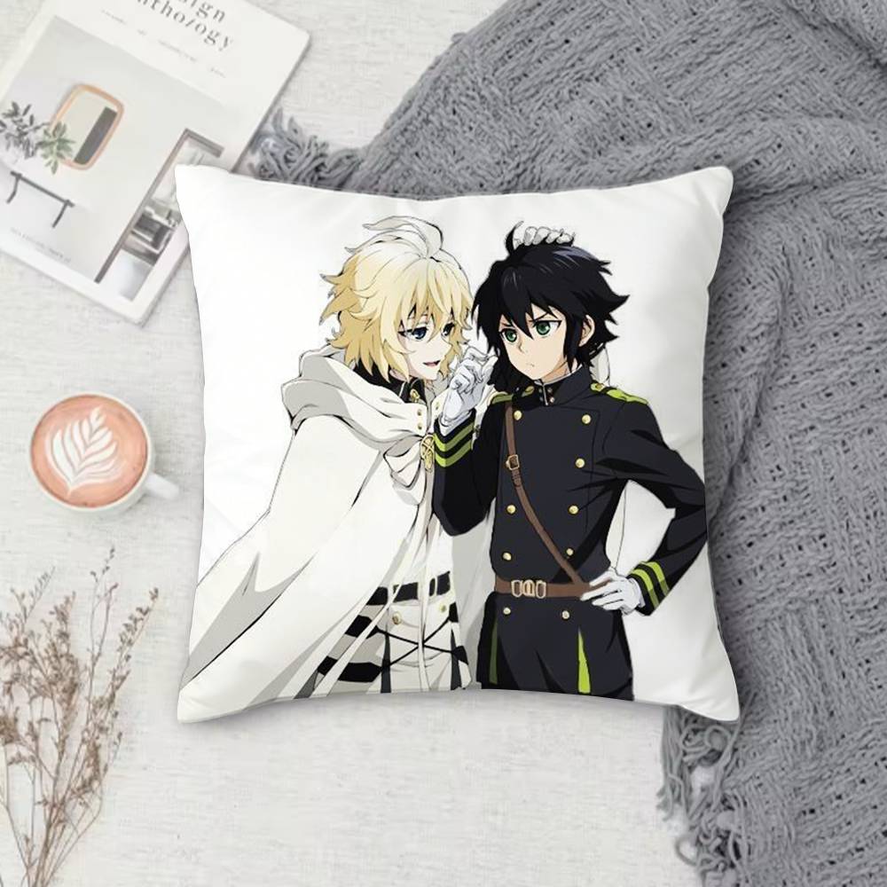 Seraph of the End Doublesided Printed Square Pillow Cover Decorative Cushion Cover for Sofa Bedroom Bedside