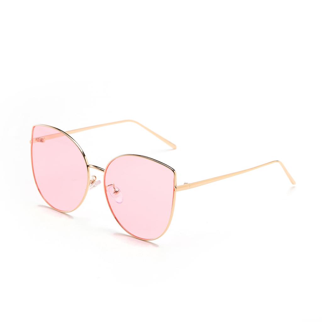 Glasses 9198 Large Frame Cat'S Eyes Cute Colored Metal Face Covering And Thin Sunglasses Women, Sunglasses Men