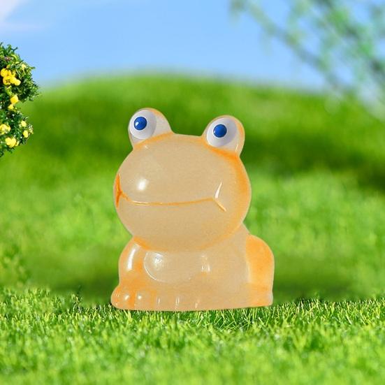 5Pcs Frog Ornaments Vivid Image Resin Miniature Landscape Ornament Colorful Glow-in-the-Dark Frog Home Supplies