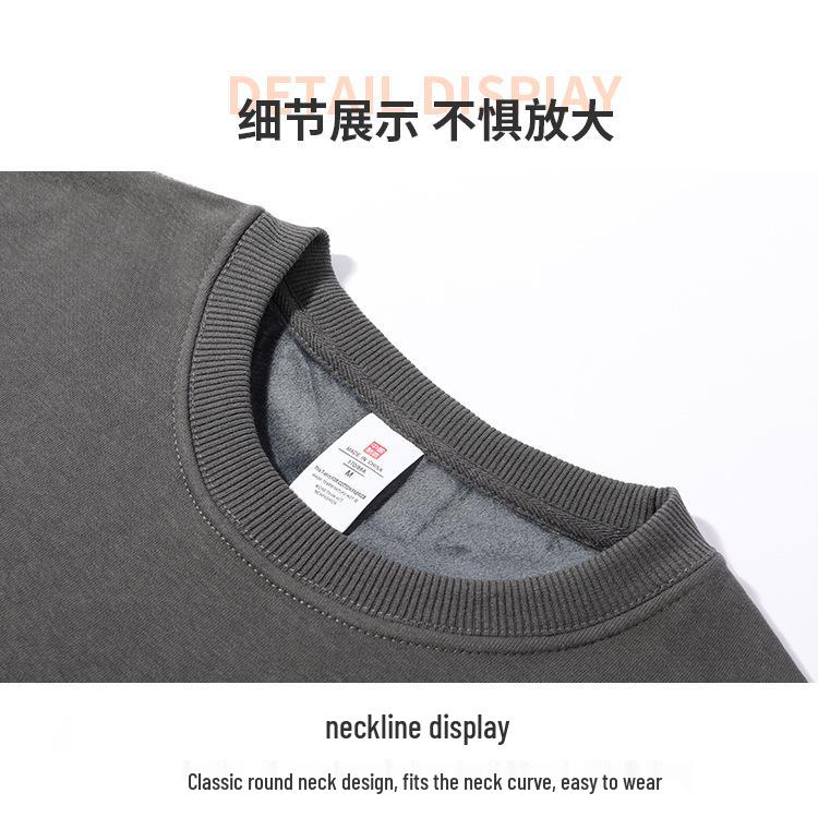 Unisex Urban Style Cotton Fleece Crewneck Sweatshirt - Thick, Solid Color, Trendy and In Stock