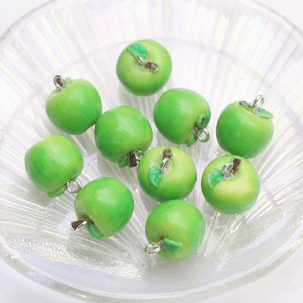 10PCS/SET 3D Simulation Fruit Charms Pendant Handmade Pippin Orange Resin Spacer Loose Beads Small Peeled