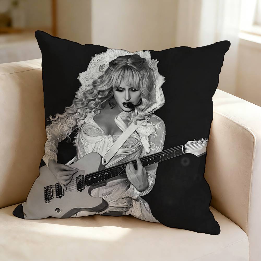 Pop Artist L-Lady Gaga Pillow Case Square Double-Sided Sofa Cushion Cover Bedroom Bedside Pillow
