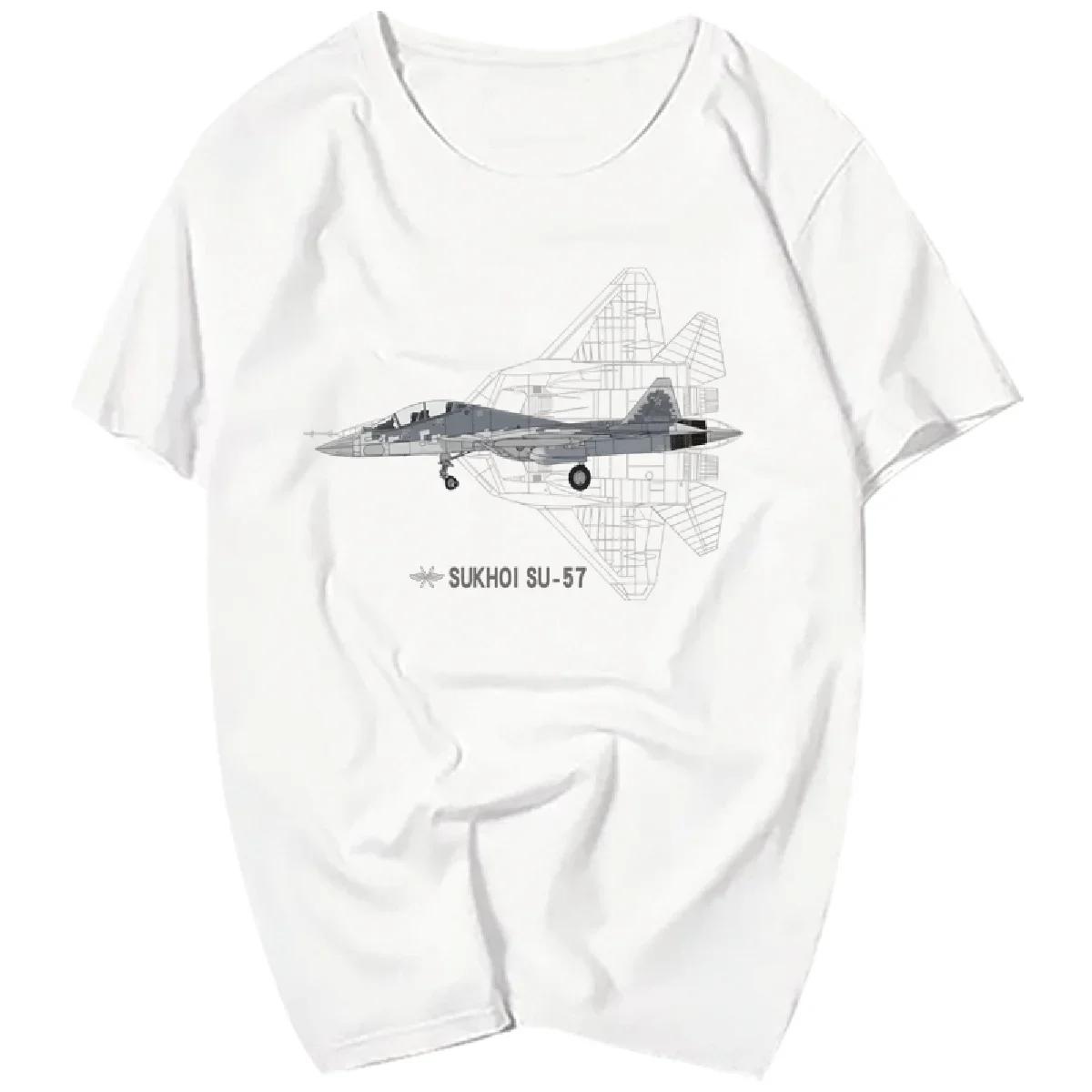 Russian PAK FA Sukhoi Su57 Falon Stealth Fighter TShirt 100 Cotton ONeck Short Sleeve Summer Casual Unisexs Tshirt Streetwear S