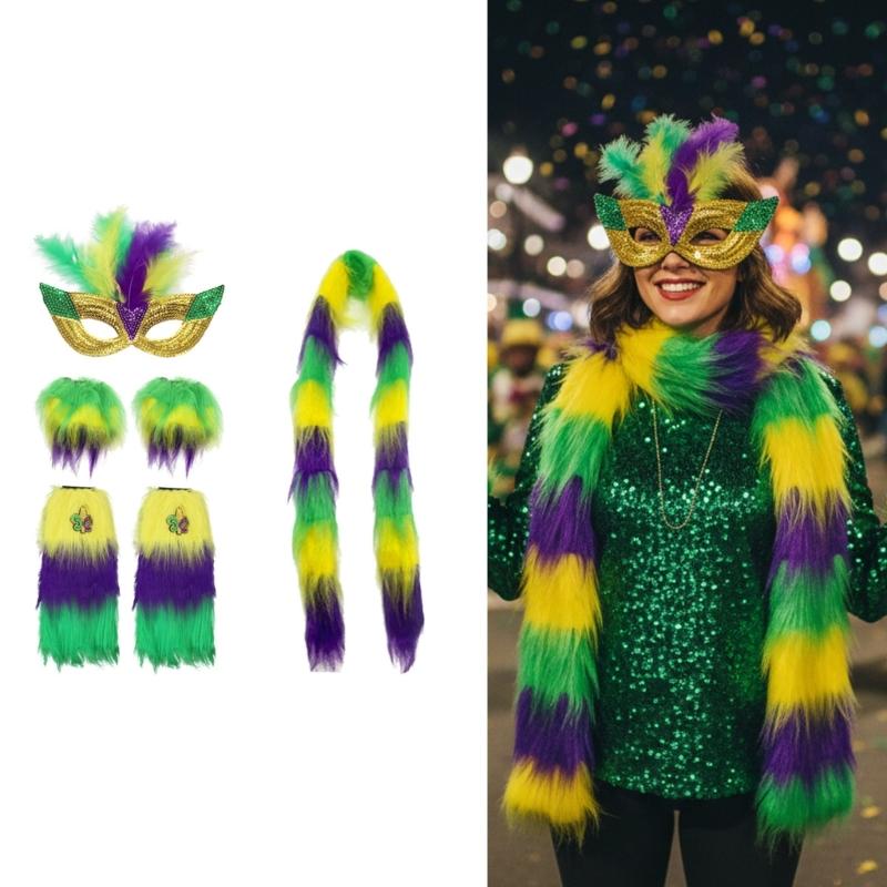 Sparkling Sequined Carnivals Costume Set for Parties Role Play Comfortable Polyester Fabric Easy To Wear