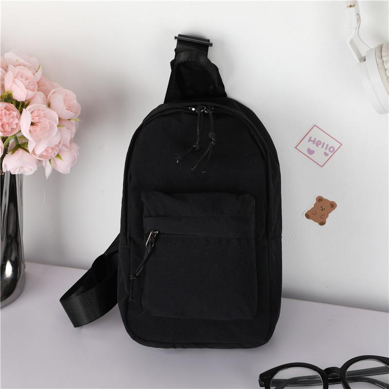 

School bag new breast bag boys simple casual change storage backpack trendy children cool handsome shoulder messenger bag Small чорний