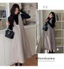 Maternity Fashion: Korean Loose Woolen Overall Skirt & Sweater Set for Autumn/Winter