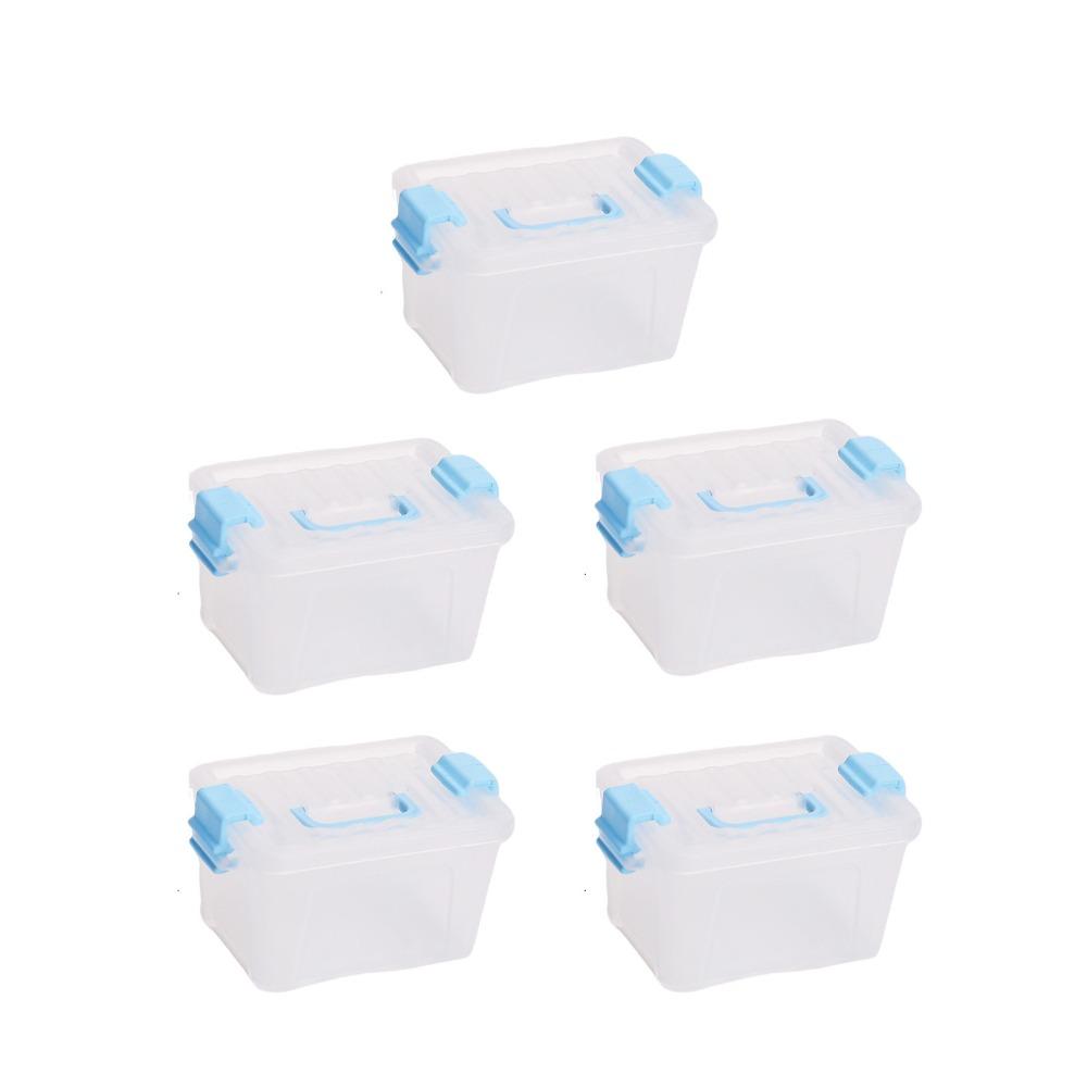 5pcs Nail Art Box Mini Storage Box Transparent Dustproof Beading Storage Case Waterproof Plastic Mini Storage Drawer Ornament