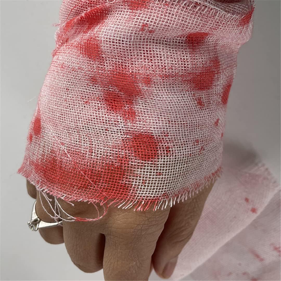 1 Roll 11 Yards Halloween Bloody Gauze Bandage Tape Mummy Bandage Makeup Decoration Tapes Cosplay Party Photography Props