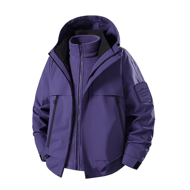 2025 Custom Logo Men's & Women's 3-in-1 Mountaineering Detachable Fleece Jacket Set