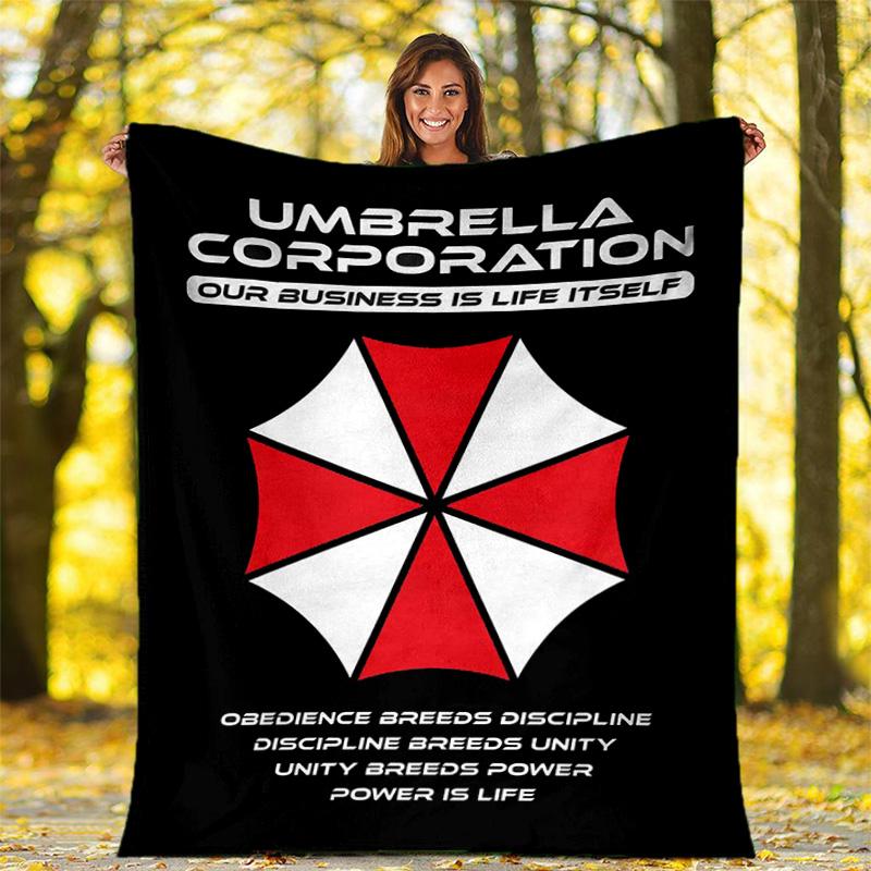 The sci-fi game Resident Evil features the Umbrella Corporation blanket a soft home furnishing nap decoration a warm Sherpa blanket for all seasons U8