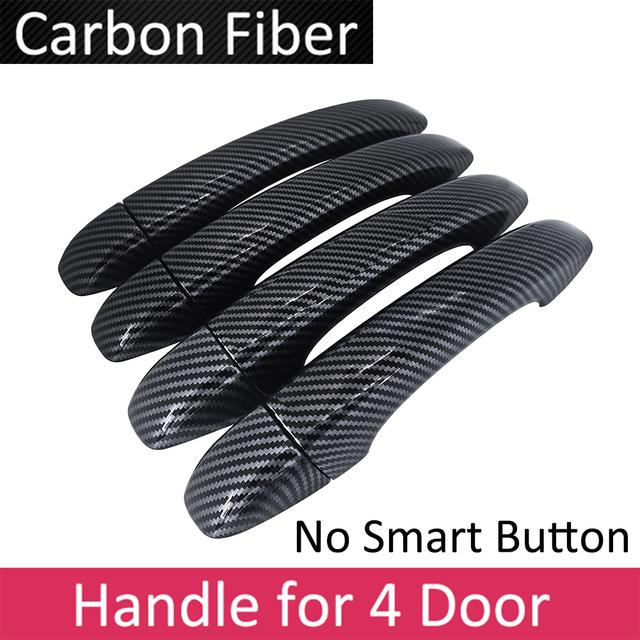 Car Black Carbon Fiber Door Handle Cover Exterior For Renault Arkana Samsung XM3 Megane Conquest ~  Car Accessories