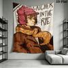 Holden Caulfield Wall Tapestry Aesthetic Wall Hanging Printed Fabric Blanket Decorative Tapestries for Bedroom Living Room Home Decor