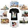 Warm Parent-Child Birthday Party Print Casual Top For All Ages Pure cotton T-shirt