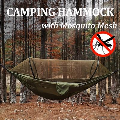 Camping-Hängematte mit Moskitonetz, automatische Schnellöffnung, Nylon-Hängematte für den Außenbereich, Anti-Moskito-Hängematte, Schlafsäcke, 250 x 120 cm