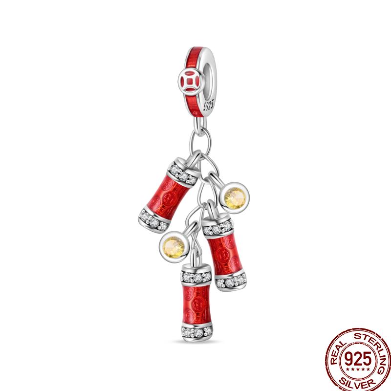 Year Series Copper Lucky Fit 3Mm Bracelets Diy Jewelry Cat God Of Wealth Lion Dance Koi Fish Charms Bead