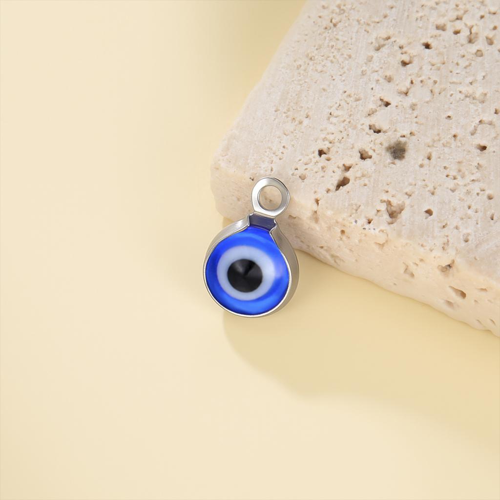 Xiaomi 5pcs Blue Evil Eye Stainless Steel Charms With Lobster Clasp Gold Color DIY Pendant for Bracelet Necklace Earring Jewelry Making
