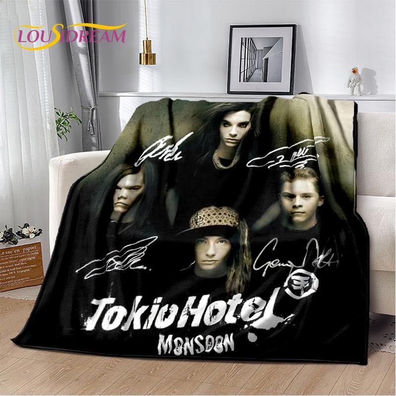 Tokio Hotel Rock Band Bill Kaulitz Blanket,Flannel Soft Throw Blanket for Home Bedroom Bed Sofa Picnic Office Hiking Leisure Nap