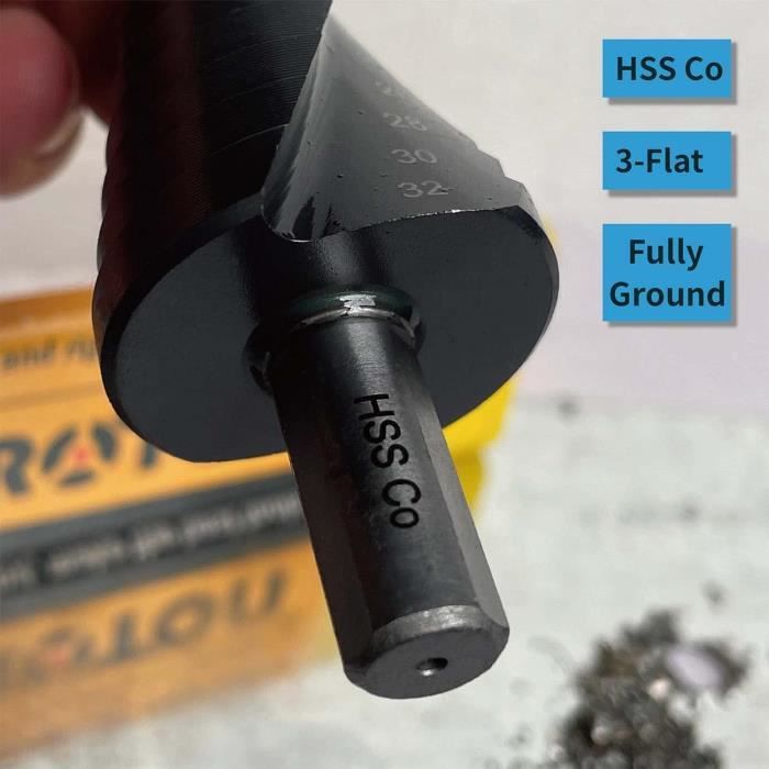 Foret étagé - STROTON - M35 - Cobalt - 4-32 mm - 15 étapes