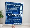 Custom Name Flannel Blanket Personalized Blanket Home Decor Sofa Blanket Kid Blanket Camping Nap Leisure Blankets Birthday Gifts