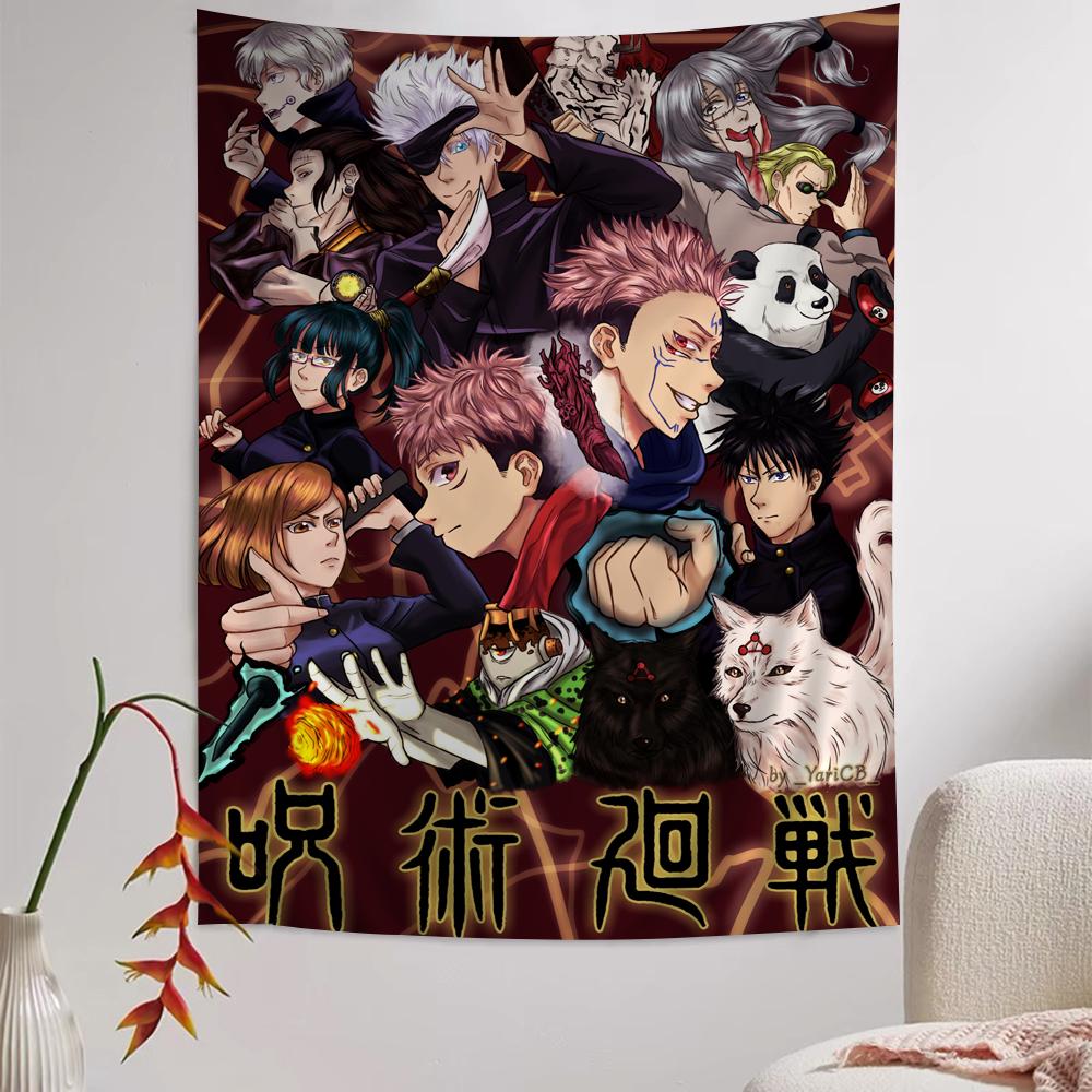 Jujutsu Kaisen Suguru Geto Vintage Colorful Tapestry Wall Hanging Hanging Tarot Hippie Wall Rugs Dorm Home Decor