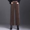Autumn and Winter Thick Plush Corduroy Pants Wide Leg Pants Oversized Loose New Straight Leg Pants for Women