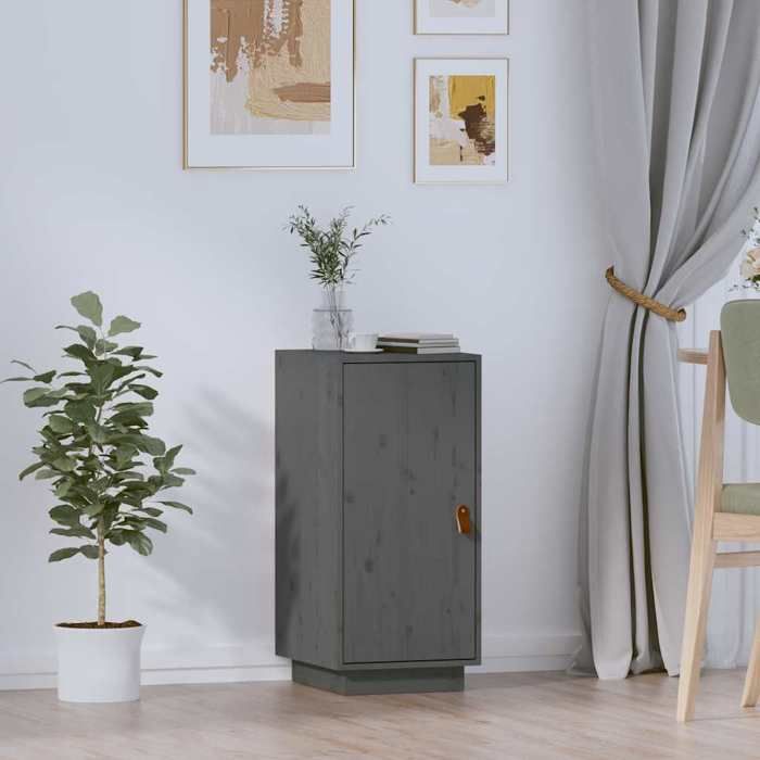 VidaXL Buffet Grey 34x40x75 Cm Solid Pine Wood 820114