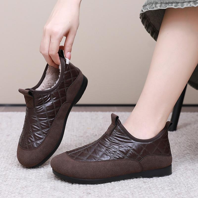 Autumn and Winter New Old Beijing Cloth Shoes Women's Casual Cotton Shoes Comfortable and Versatile One-pedal Lazy Pedal Mother Shoes