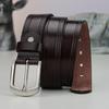 Men'S New Retro Embossed First-Layer Cowhide Belt British Gentleman'S Style Men'S Genuine Leather Belt Business Belt