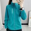 Thickened Fleece Plus Velvet Jacket with Stand-up Collar and Zipper Closure