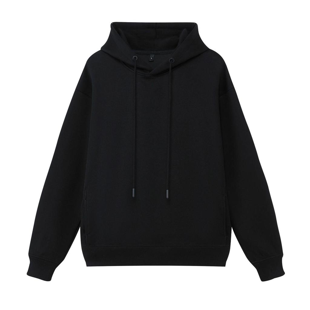 Trendy Heavyweight Drop Shoulder Cotton Pullover Women's Loose Long Sleeve Solid Sweatshirt